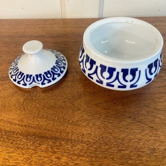 Vintage Sargadelos Porcelain Sugar Bowl w/ lid